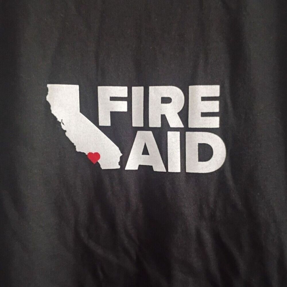 Fire aid 2025 yoshimoto Nara art graphic 2 sided tee black cotton size xl X-larg - Picture 4 of 6